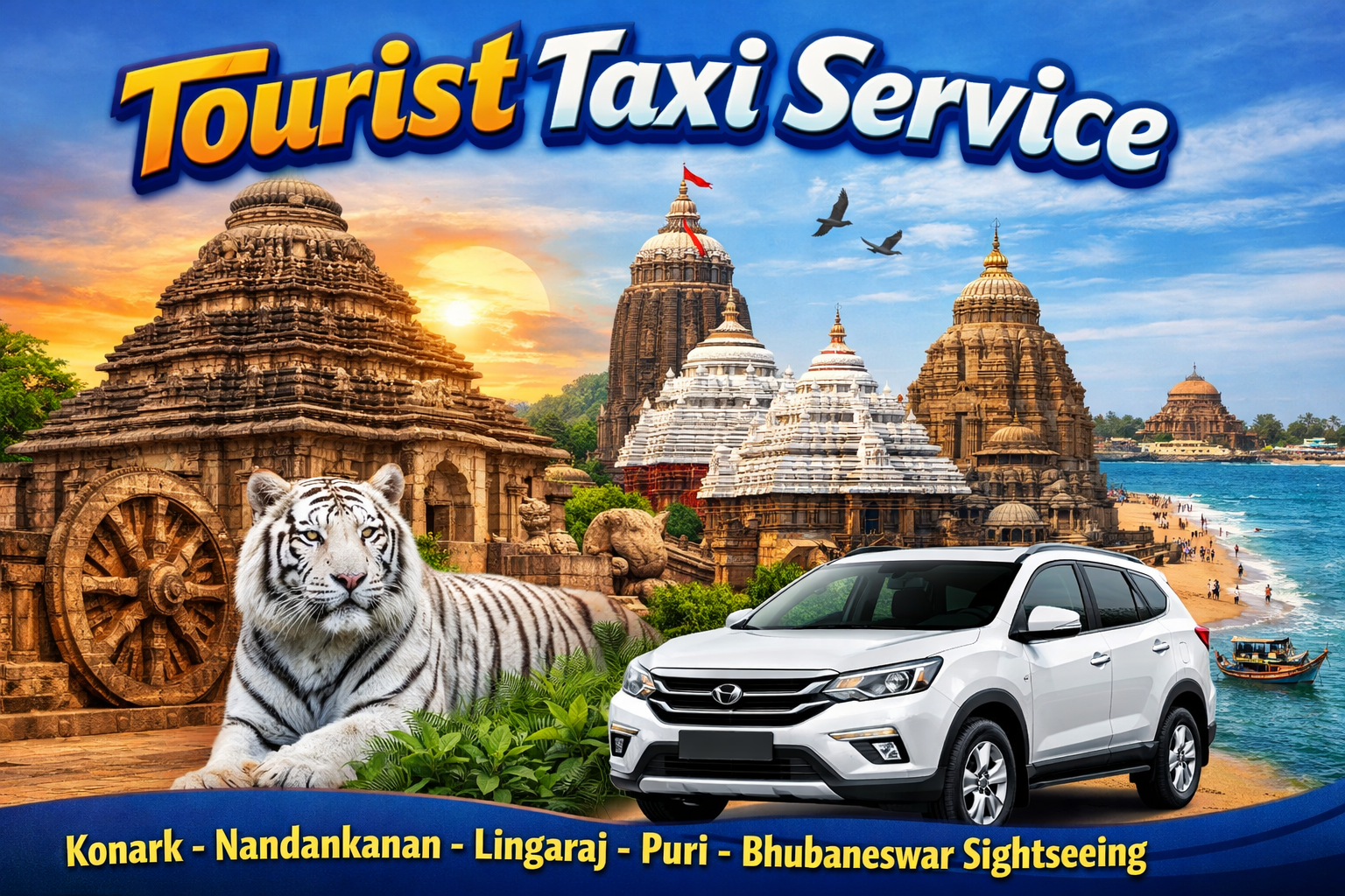 One Day Tour Package - Puri to Konark or Bhubaneswar Sightseeing Taxi Booking