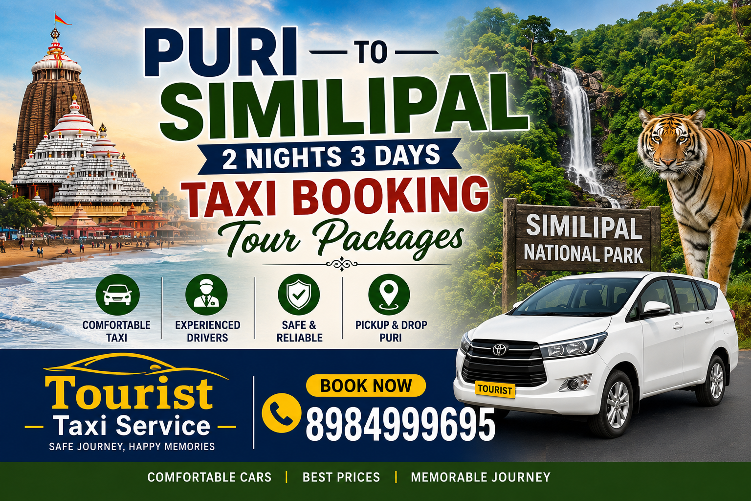 Book Puri to Similipal National Park 2 Nights 3 Days Taxi Booking Tour Packages # Best Taxi Service in Puri #